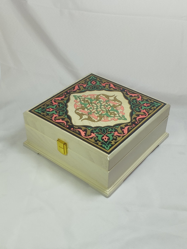جعبه نفیس چوبی گره مدل نگارگری