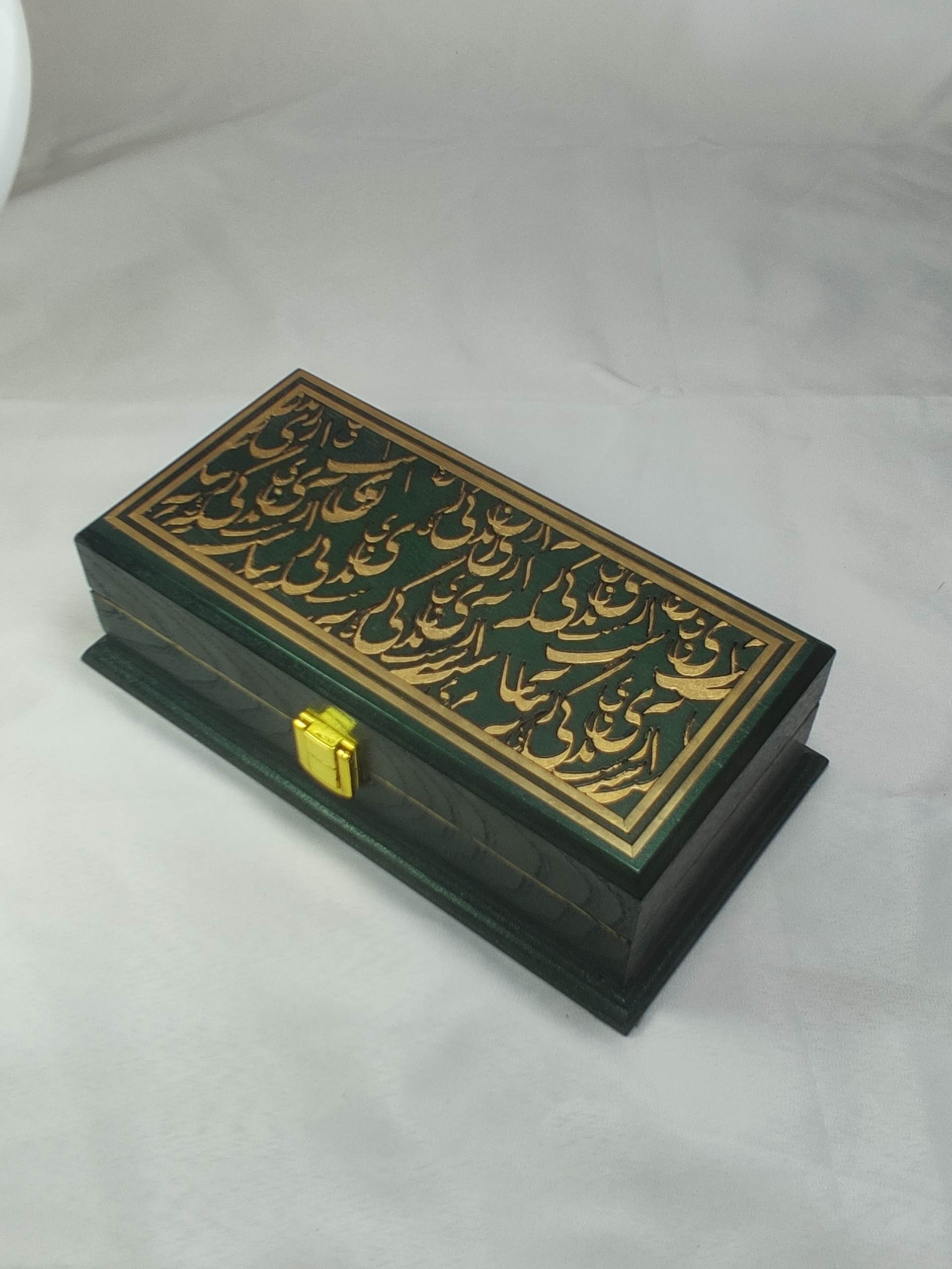 جعبه نفیس چوبی گره تایپوگرافی  مدل نگارگری